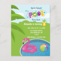 Fiesta de Cumpleaños en Piscina con Flotador de Fl