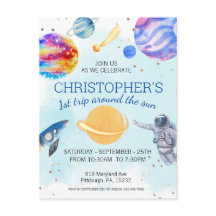 Fiesta de cumpleaños espacial del niño astronauta