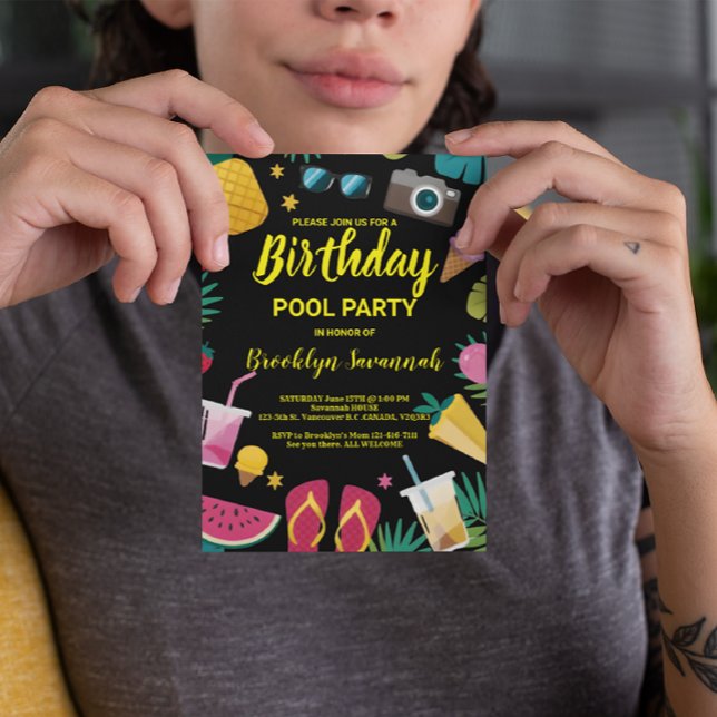 Postal Fiesta de Cumpleaños Extravagante de Piscina Splas (Subido por el creador)