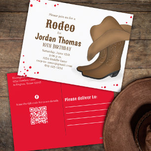 Postal Fiesta de cumpleaños lindo Personalizado de Cowboy