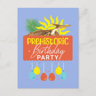Postal Fiesta de cumpleaños prehistórica de Pterodáctilo