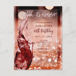 Postal Fiesta de cumpleaños sorpresa Rose Gold