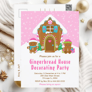 Postal Fiesta de Decoración de Pan de Jengibre de Navidad