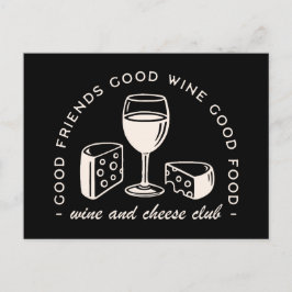 Postal Fiesta de degustación de vino y queso