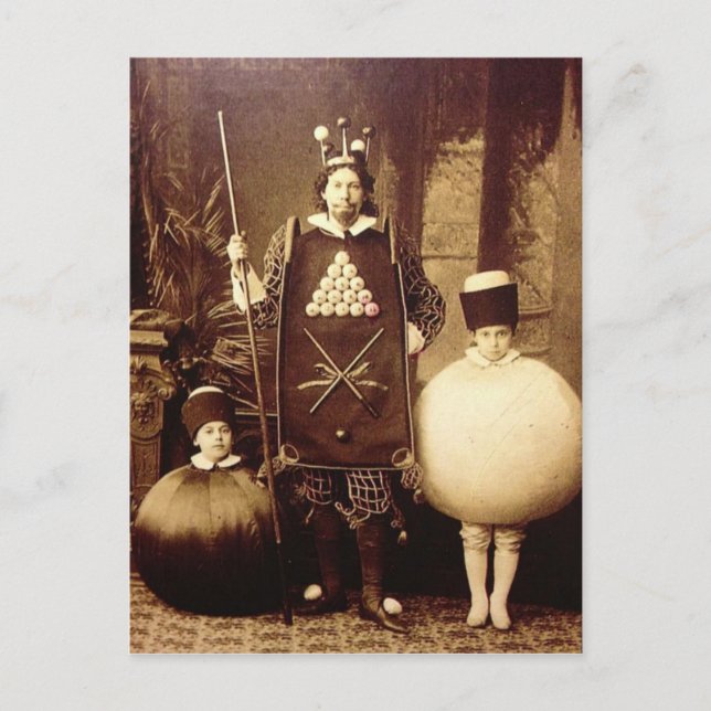 Postal Fiesta de disfraces victorianos extraños (Anverso)