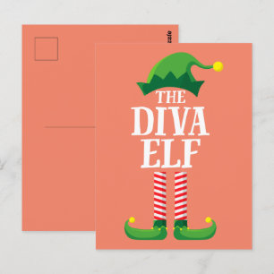 Postal Fiesta de Diva Elf Matching Family Group Navidades