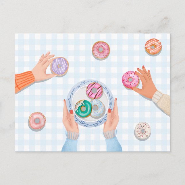 Postal Fiesta de Donut colorido (Anverso)