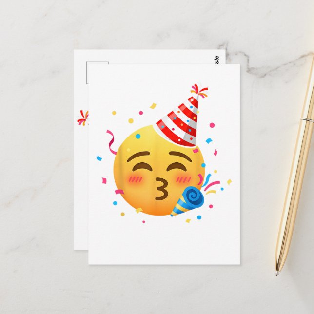 Postal Fiesta de Emoticonos Divertidos (Anverso/Reverso In Situ)