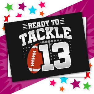 Postal Fiesta de fútbol americano de 13 años Cumpleaños 1