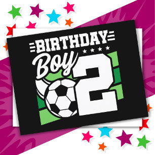 Postal Fiesta de Fútbol para Niño de 2 Años Cumpleaños
