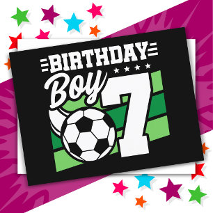 Postal Fiesta de Fútbol para Niño de 7 Años Cumpleaños 7º