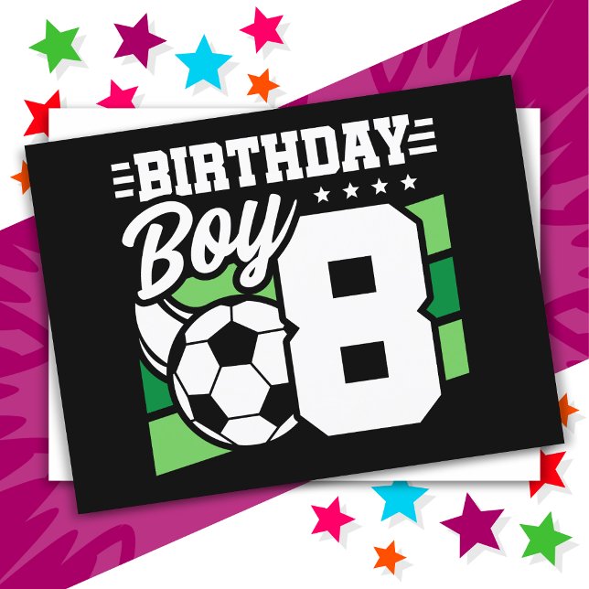 Postal Fiesta de Fútbol para Niño de 8 Años Cumpleaños 8º (Subido por el creador)