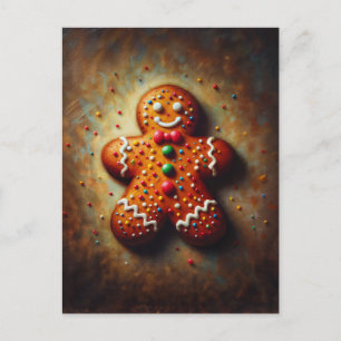 Postal Fiesta de Galletas de Jengibre Pintura Festiva