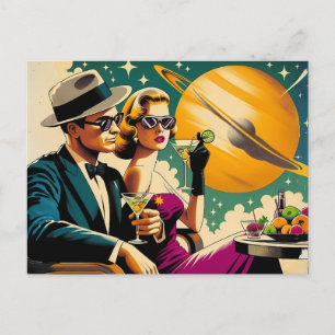 Postal Fiesta de Gangsters con Martini de Las Vegas de la