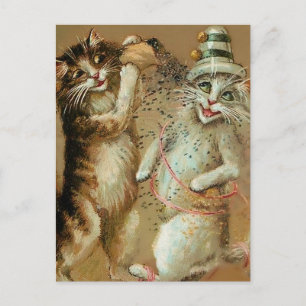 Postal “Fiesta de gatos con confeti” de Maurice Boulanger
