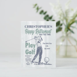 Postal Fiesta de golf Happy Retirement Retro