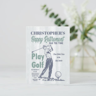 Postal Fiesta de golf Happy Retirement Retro
