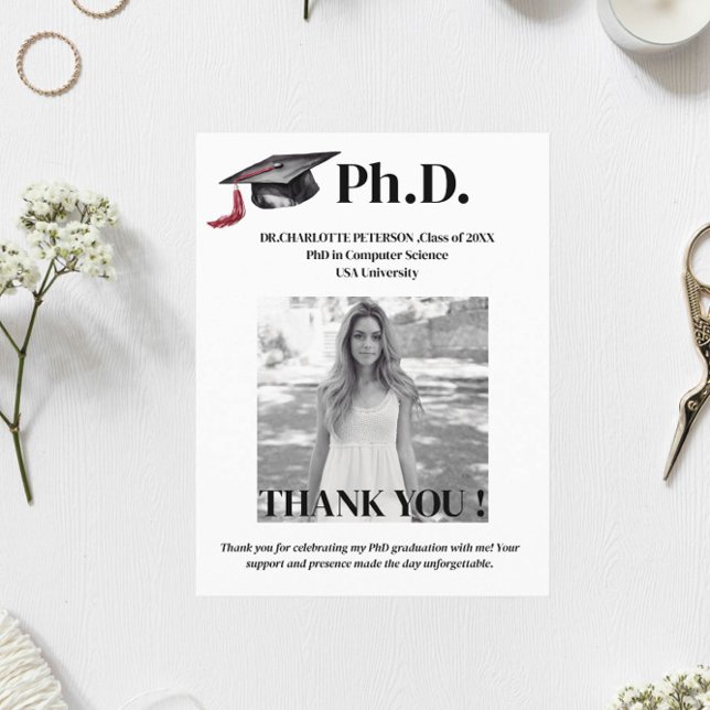 Postal Fiesta de Graduación de Doctorado Moderna Agradeci (Subido por el creador)