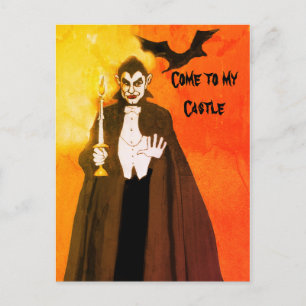 Postal Fiesta de Halloween de Arte de Drácula Resplandor 