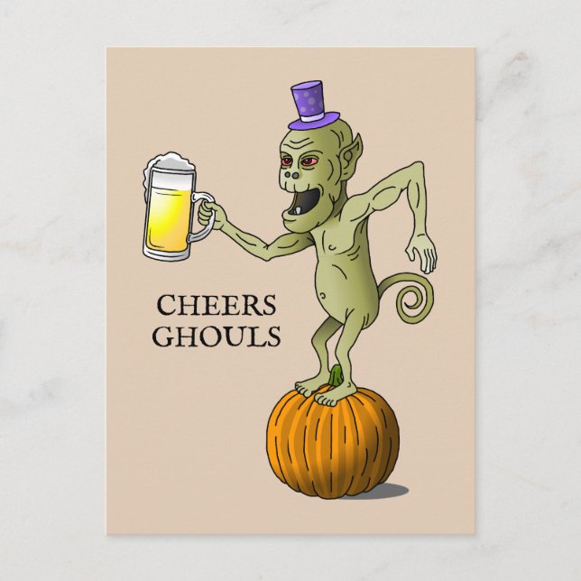 Postal Fiesta de Halloween de Cheers Ghouls (Anverso)
