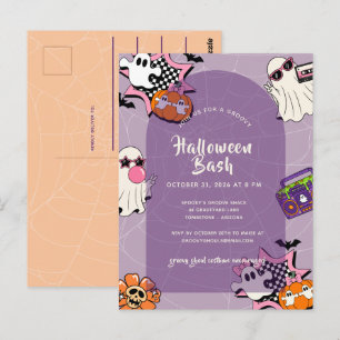 Postal Fiesta de Halloween de Retro Groovy Ghouls