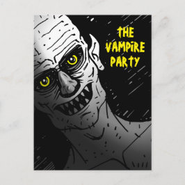 Postal Fiesta de Halloween de vampiro espeluznante