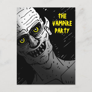 Postal Fiesta de Halloween de vampiro espeluznante
