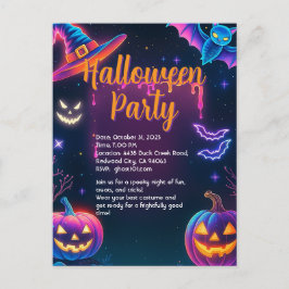 Postal Fiesta de Halloween Neon