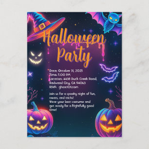 Postal Fiesta de Halloween Neon