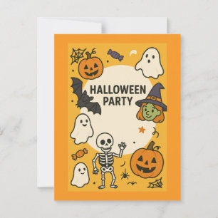 Postal Fiesta de Halloween para niños divertidos