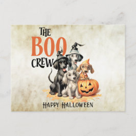 Postal Fiesta de Halloween Perros Boo Crew Calabaza Naran