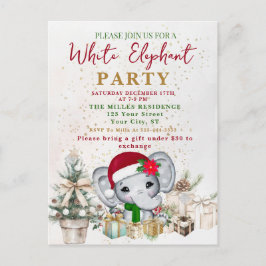 Postal Fiesta de Intercambio de Regalos de Elefante Blanc