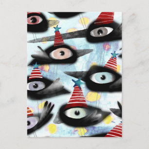 Postal Fiesta de invierno hermosa de cuervos