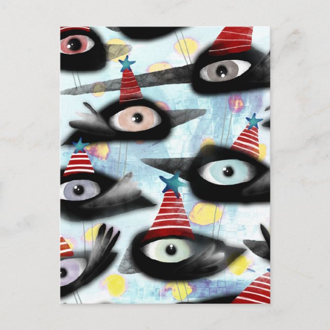 Postal Fiesta de invierno hermosa de cuervos (Anverso)