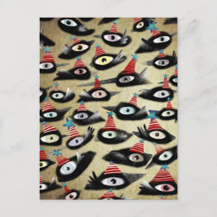 Postal Fiesta de invierno hermosa de cuervos