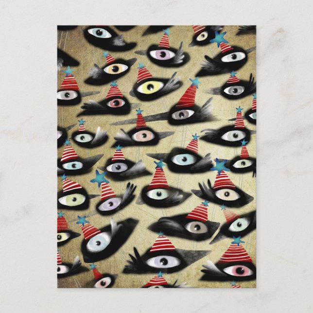 Postal Fiesta de invierno hermosa de cuervos (Anverso)