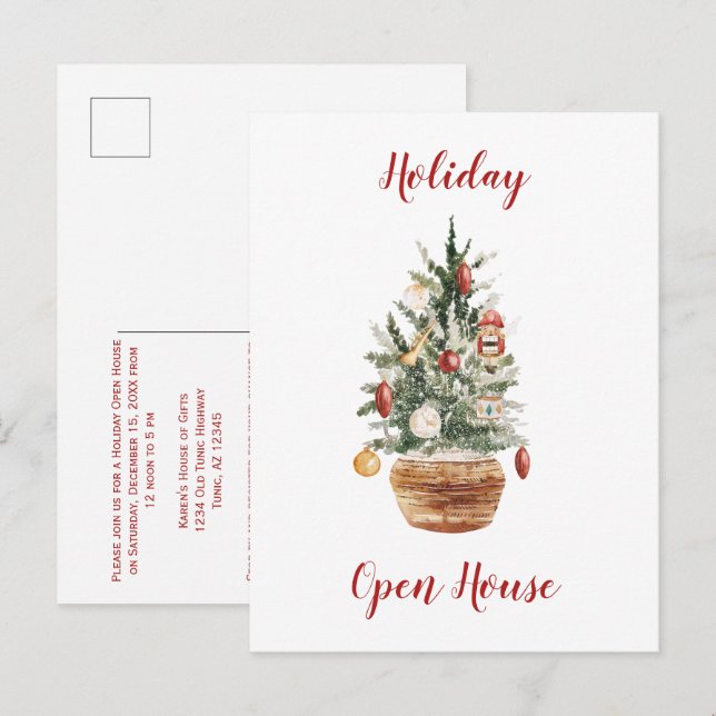 Postal Fiesta de la Casa Abierta Rusal Country Christmas  (Anverso / Reverso)