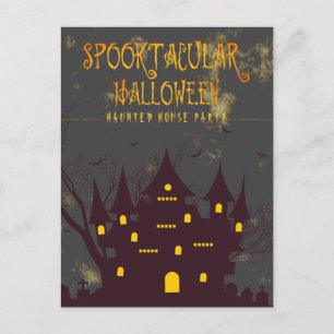 Postal Fiesta de la casa obsesionado por Halloween Spookt