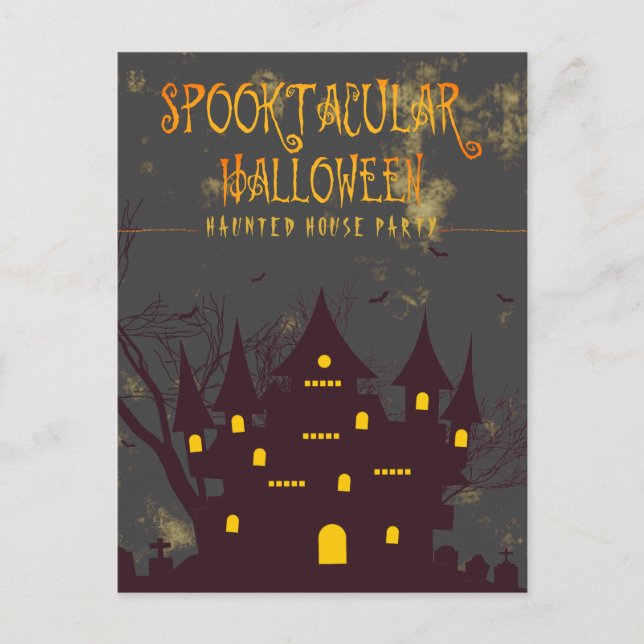Postal Fiesta de la casa obsesionado por Halloween Spookt (Anverso)