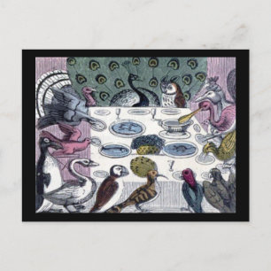 Postal Fiesta de la cena Birds
