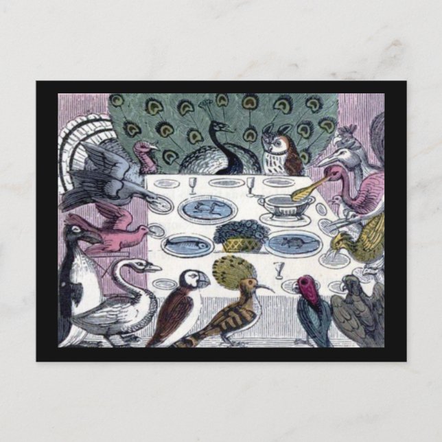 Postal Fiesta de la cena Birds (Anverso)
