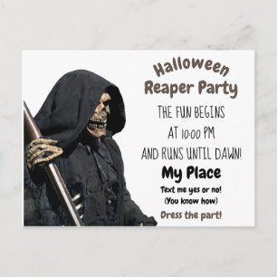 Postal Fiesta de la Cosechadora de Halloween
