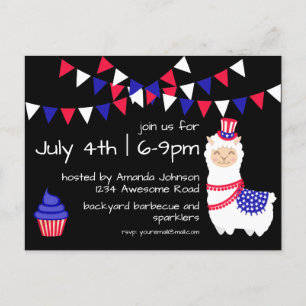 Postal Fiesta de Llama del 4 de julio