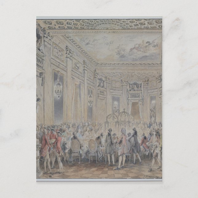 Postal Fiesta de Madame du Barry para Luis XV (Anverso)