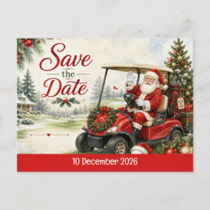 Postal Fiesta de Navidad de Golf Par tee con Santa Claus 
