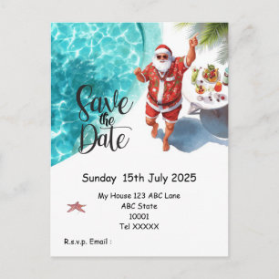 Postal Fiesta de Navidad en la Piscina – Santa Claus Guar