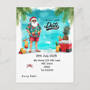 Postal Fiesta de Navidad en la Piscina – Santa Claus Guár