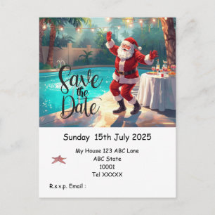 Postal Fiesta de Navidad en la Piscina – Santa Claus Guar