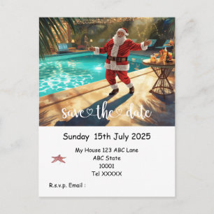 Postal Fiesta de Navidad en la Piscina – Santa Claus Guar