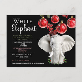 Postal Fiesta de Navidad para niños Elefante Blanco